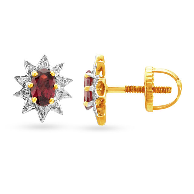 Zohra Diamond and Garnet Pendant Earrings Set,,hi-res 4