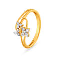 Delightful 18 Karat Gold And Diamond Floral Ring 