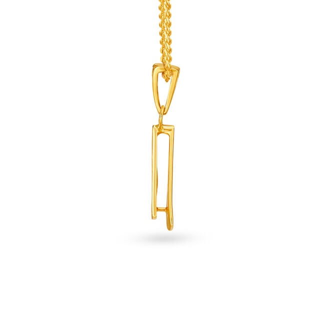 Cosmopolitan Yellow Gold Triangular Pendant and Earrings Set 3