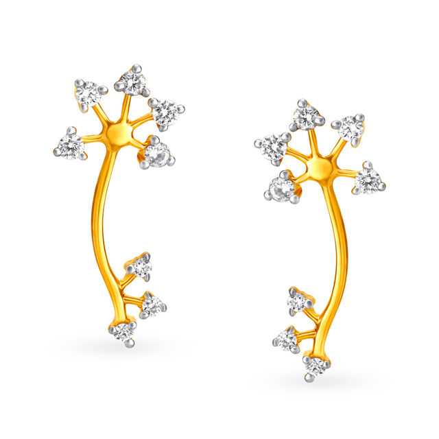 Glorious Tree Diamond Floral Stud Earrings