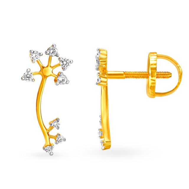 Glorious Tree Diamond Floral Stud Earrings