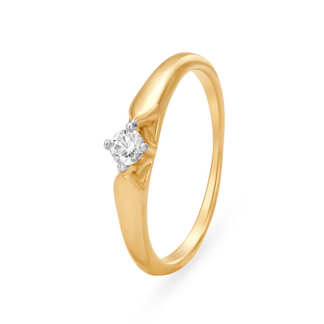 Dignified 18 Karat Yellow Gold And Diamond Finger Ring,,hi-res 