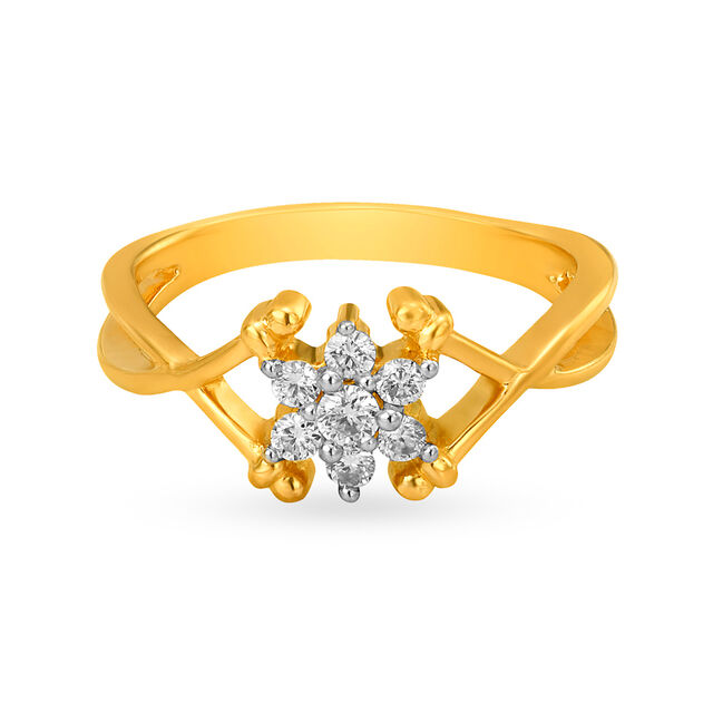 Enchanting Floral 18 Karat Gold And Diamond Ring 2