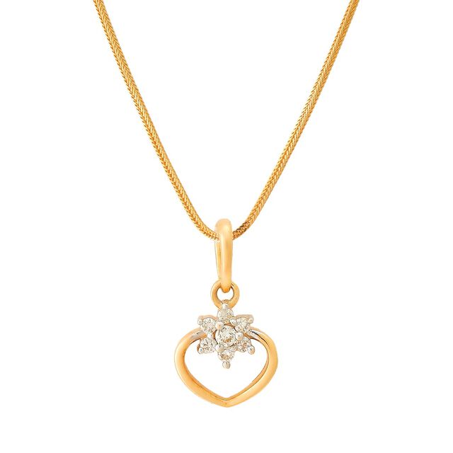 Dainty Contemporary Heart Diamond Pendant