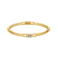 Geometric Gold Bangle With Fine-Cut Diamonds,,hi-res 