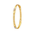 Geometric Gold Bangle With Fine-Cut Diamonds,,hi-res 2