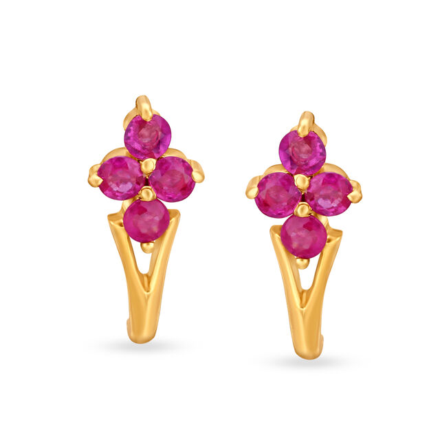 Striking Ruby Stud Earrings 