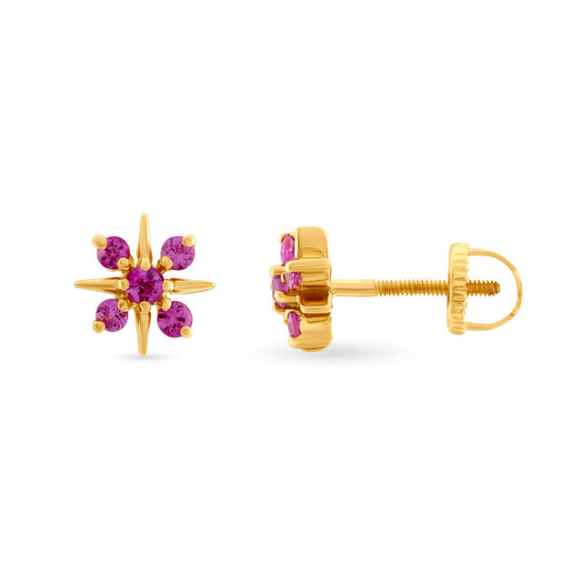 Sparkling Ruby Stud Earrings for Kids 2