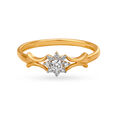 Charming 18 Karat Yellow Gold And Floral Diamond Ring 2
