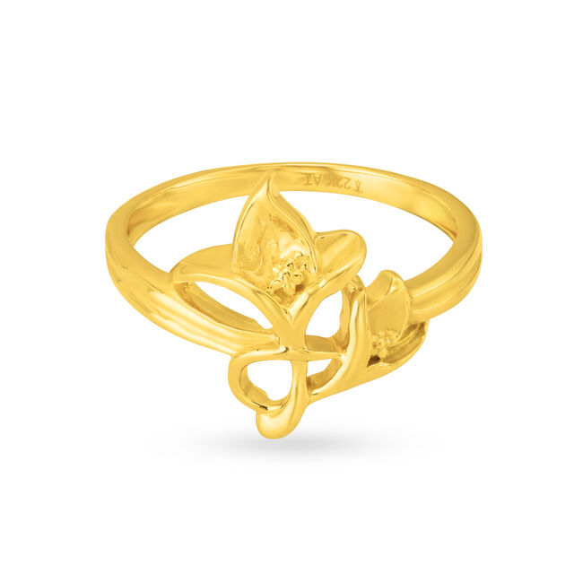 Magnificent Yellow Gold Floral Finger Ring,,hi-res 2
