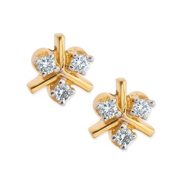 Tanishq 18K Diamond Studs for Women in Yellow Gold