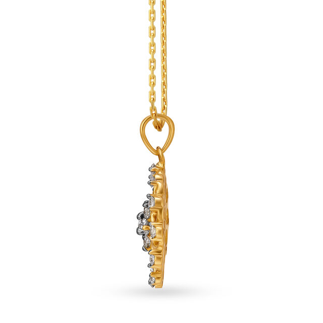 Exquisite Floral Round Diamond Pendant,,hi-res 2