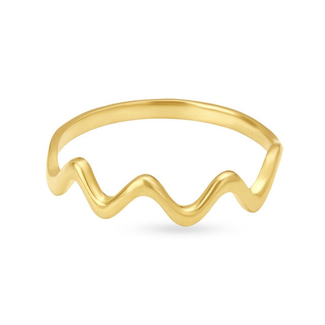 Contemporary Wavy Gold Ring,,hi-res 2