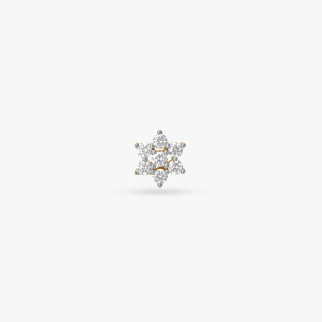 Majestic Floral Gold and Diamond Nose Pin
