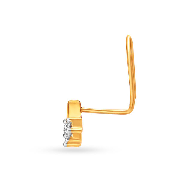 Royal Crown Gold and Diamond Nose Pin