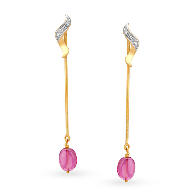 Joslyn Diamond and Tourmaline Drop Earrings 