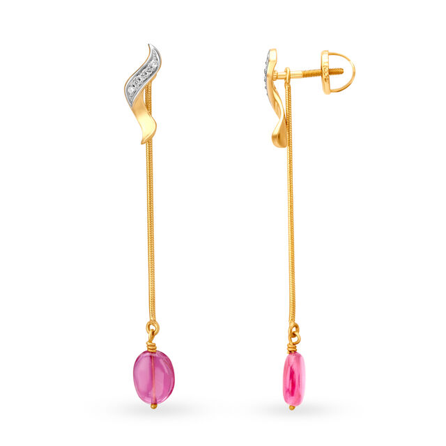 Joslyn Diamond and Tourmaline Drop Earrings 2