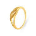 Enthralling Yellow Gold Waved Finger Ring,,hi-res 