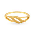 Enthralling Yellow Gold Waved Finger Ring,,hi-res 2