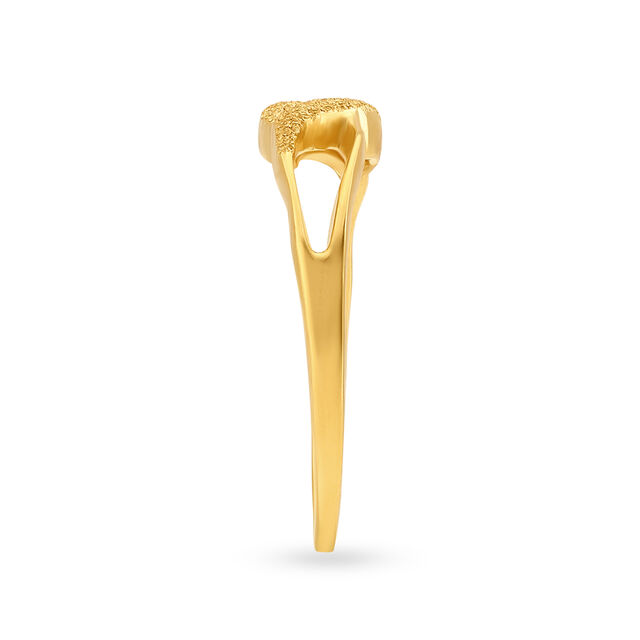 Enthralling Yellow Gold Waved Finger Ring,,hi-res 3