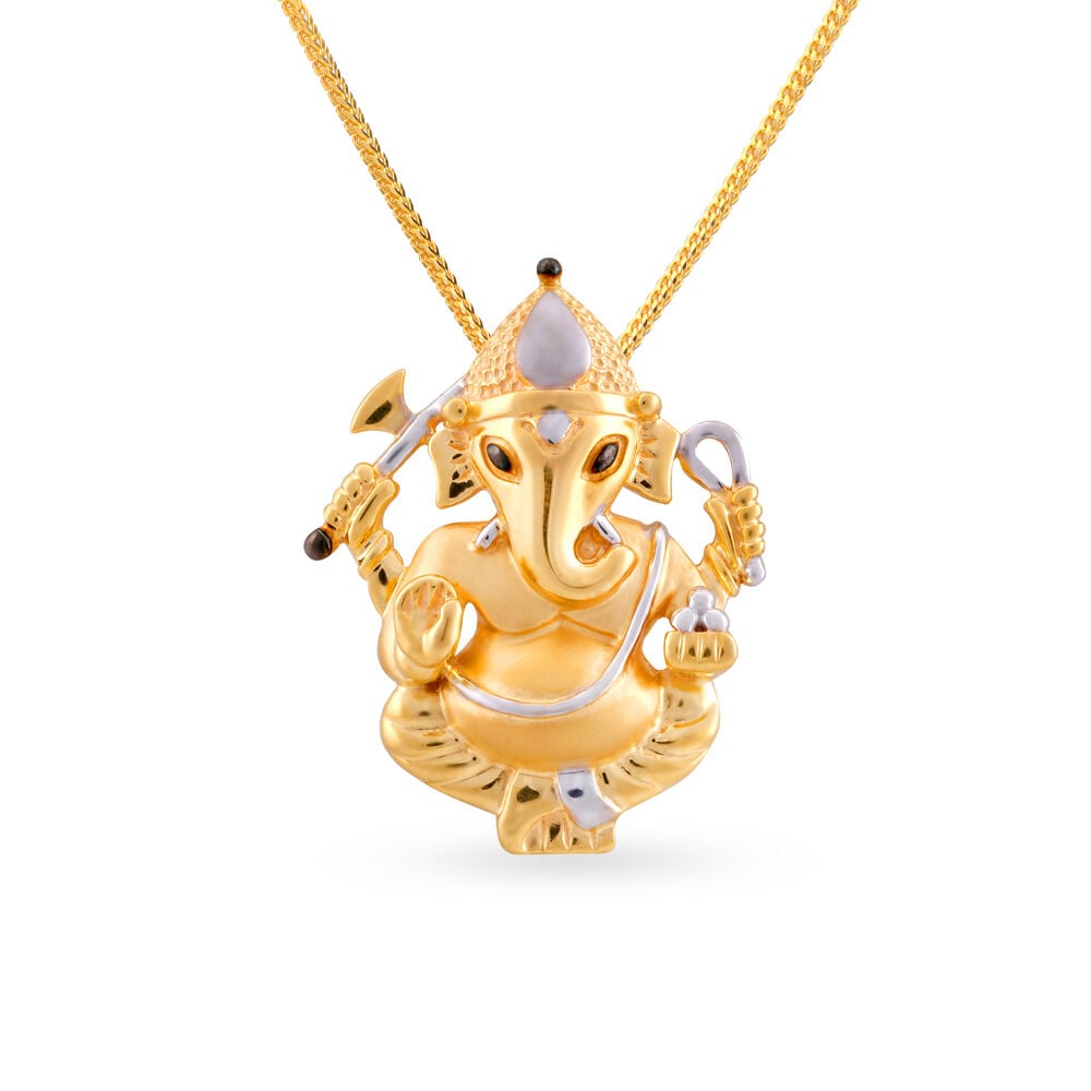 Buy Two Toned Lord Ganesha Pendant with Enamel Work at Best Price Tanishq US