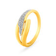 Elegant 18 Karat Gold Motif Ring With Diamond Studs,,hi-res 