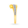 Elegant 18 Karat Gold Motif Ring With Diamond Studs,,hi-res 3