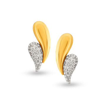 Leaf Diamond Stud Earrings