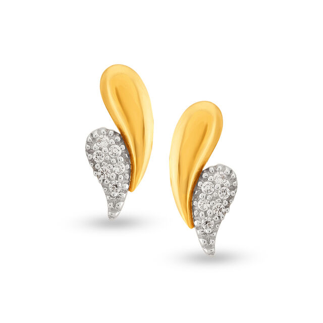 Leaf Diamond Stud Earrings