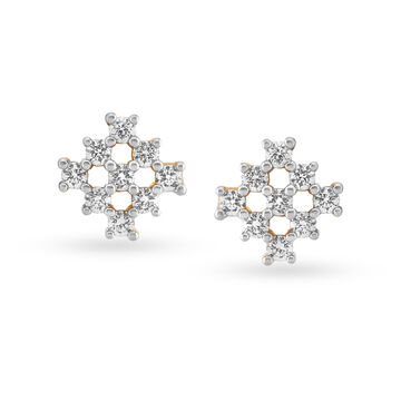 Fancy Navaratna Diamond Stud Earrings