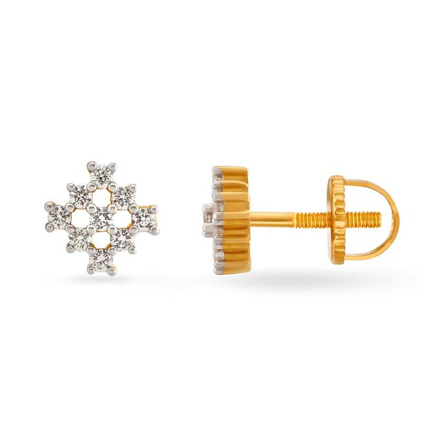 Fancy Navaratna Diamond Stud Earrings 2