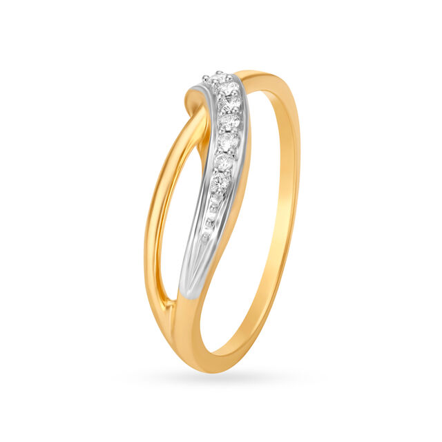 Elegant Leaf 18 Karat Gold And Diamond Ring,,hi-res 