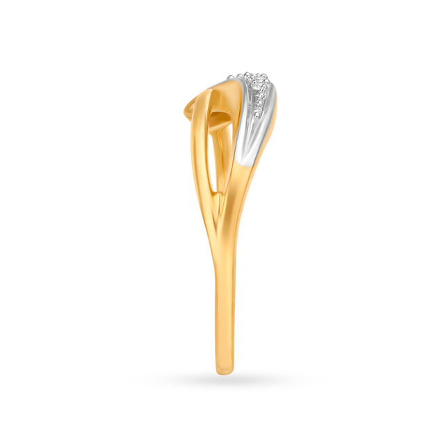 Elegant Leaf 18 Karat Gold And Diamond Ring,,hi-res 3