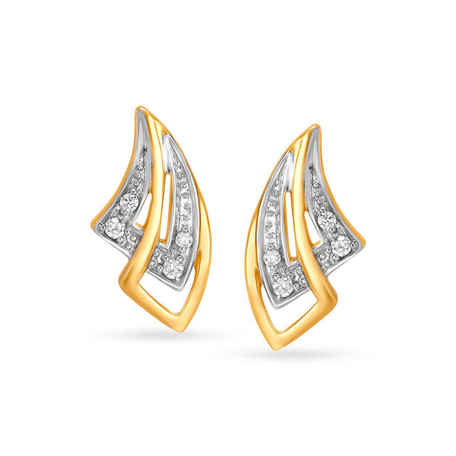 Artistic Diamond Stud Earrings,,hi-res 