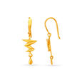 Sophisticated Yellow Gold Thunderbolt Hoop Earrings 2