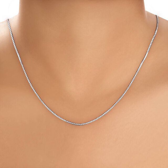 Chic White Gold and Rhodium Box Chain 3
