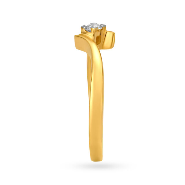 Winking 18 Karat Yellow Gold And Diamond Finger Ring 3