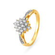 Dazzling 18 Karat Yellow Gold And Diamond Finger Ring 