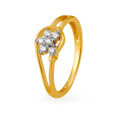 Opulent 18 Karat Gold And Diamond Floral Pattern Finger Ring,,hi-res 