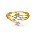 Alluring 18 Karat Yellow Gold And Diamond Floral Vine Ring 2