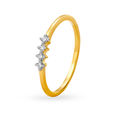 Delicate 18 Karat Yellow Gold And Diamond Finger Ring 
