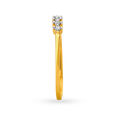 Delicate 18 Karat Yellow Gold And Diamond Finger Ring 3