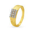 Classy 18 Karat Textured Gold Ring For Men 