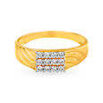 Classy 18 Karat Textured Gold Ring For Men 2