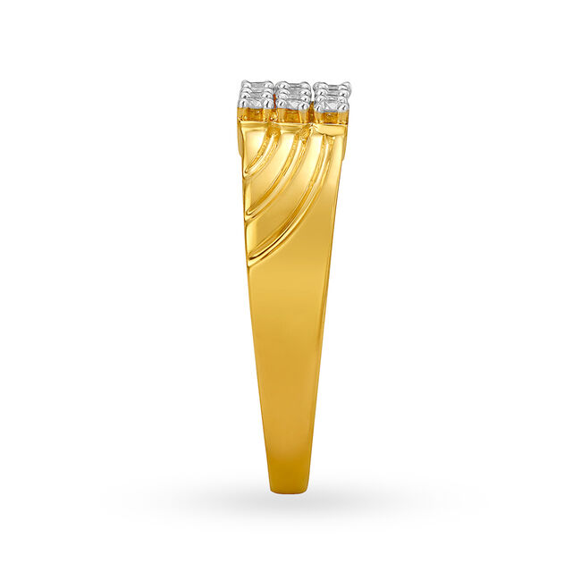 Classy 18 Karat Textured Gold Ring For Men 3