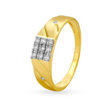 Contemporary Box 7 Stone Diamond Ring for Men