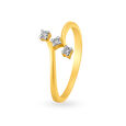 Attractive 18 Karat Yellow Gold And Diamond Dot Pattern Finger Ring,,hi-res 