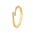 Irresistible 18 Karat Yellow Gold And Diamond Sleek Finger Ring,,hi-res 