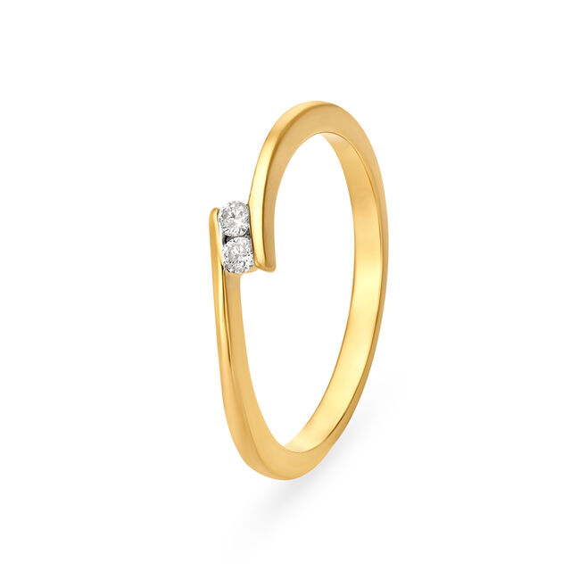Irresistible 18 Karat Yellow Gold And Diamond Sleek Finger Ring,,hi-res 