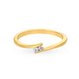 Irresistible 18 Karat Yellow Gold And Diamond Sleek Finger Ring,,hi-res 2